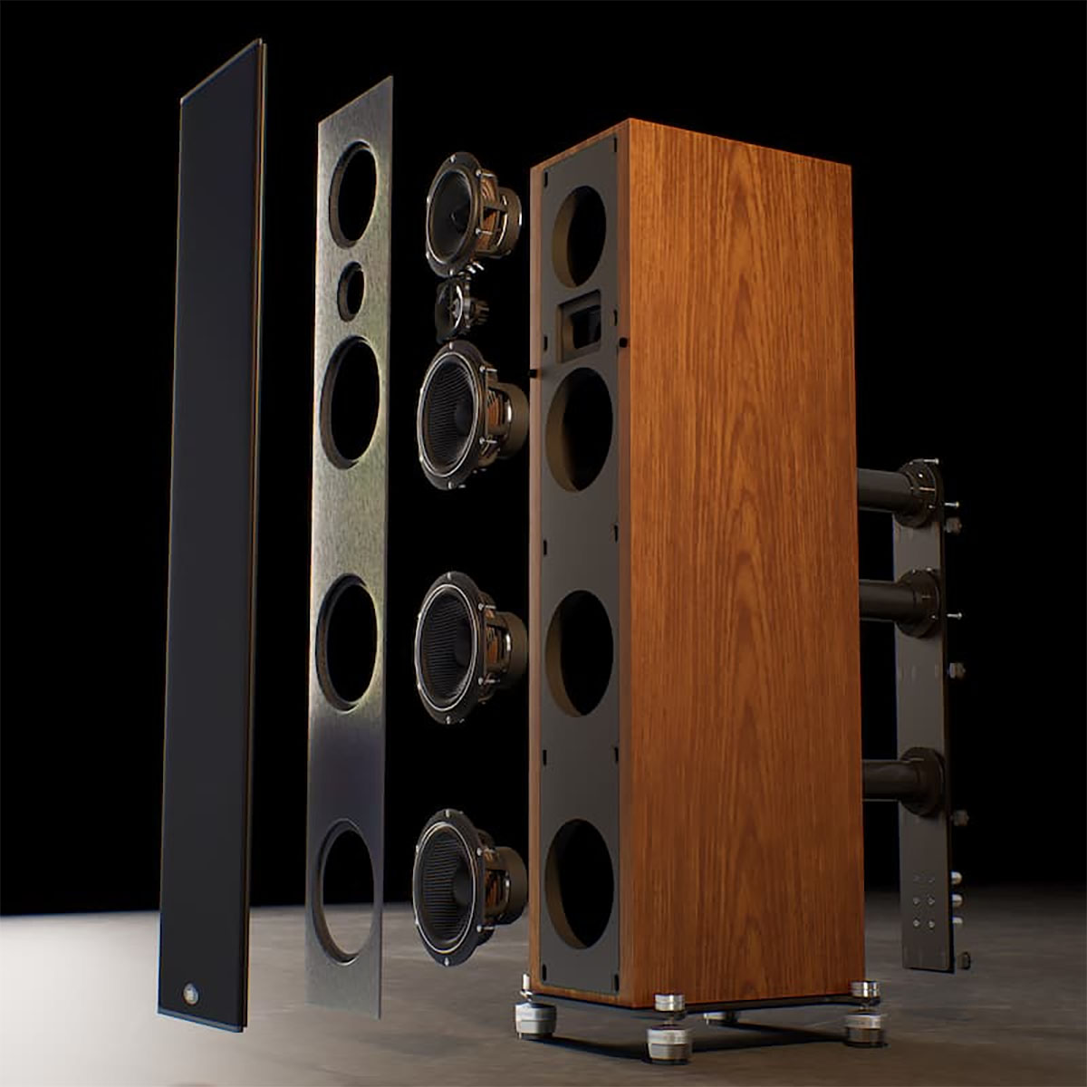 Dissected view of PSB Synchrony T600 floor standing speaker